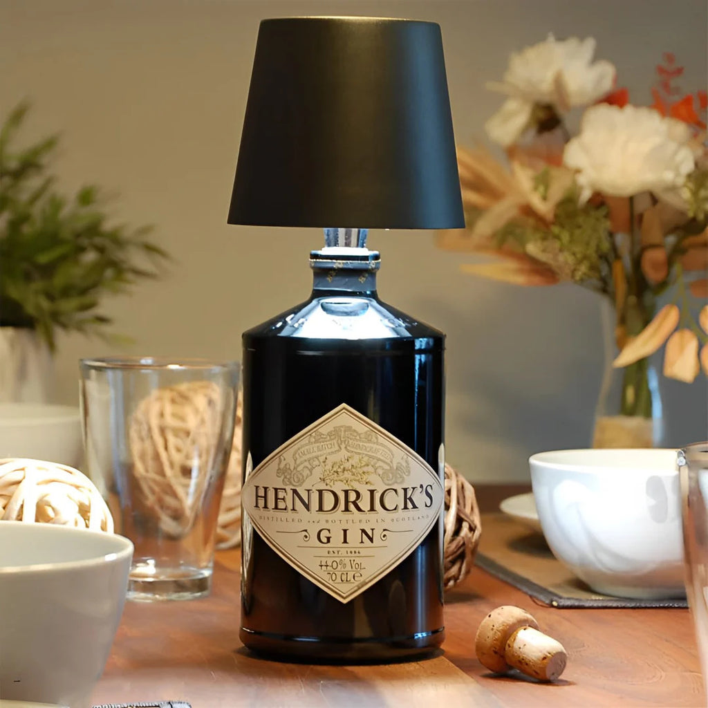 Lámpara de noche pequeña creativa, de carga, con tres colores para botella de vino