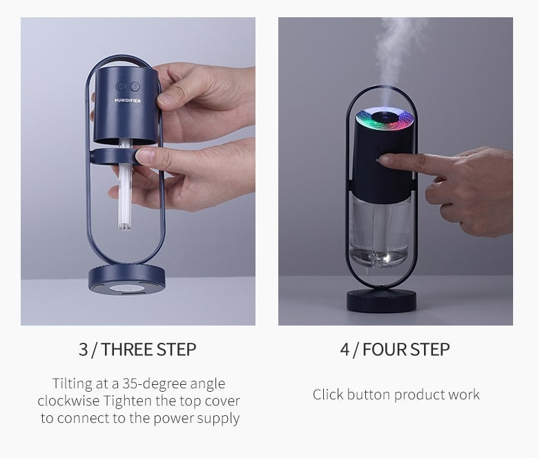 Humidificador de aire USB Magic Shadow para el hogar con luces nocturnas de proyección, generador de niebla ultrasónico para coche, minipurificador de aire de oficina