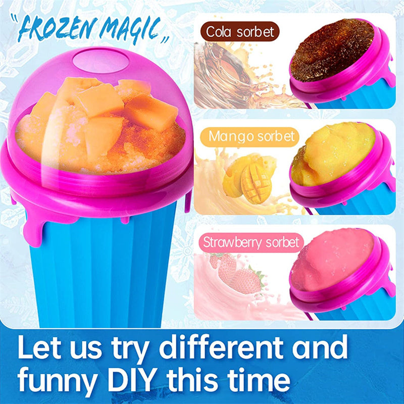 Vaso para granizados de gran capacidad de 500 ml, botella de agua de jugo casero para exprimir en verano, taza de arena para batidos congelados rápidamente, taza mágica de granizados de helado de enfriamiento rápido, aparatos de cocina