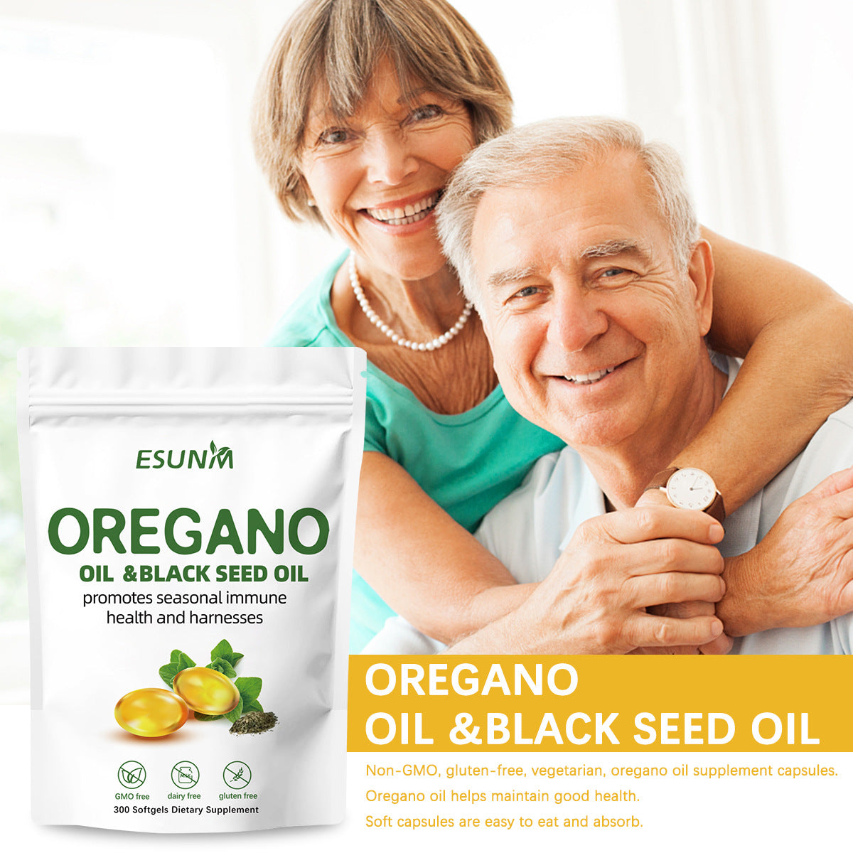 Cápsulas blandas de aceite de orégano, 300 comprimidos