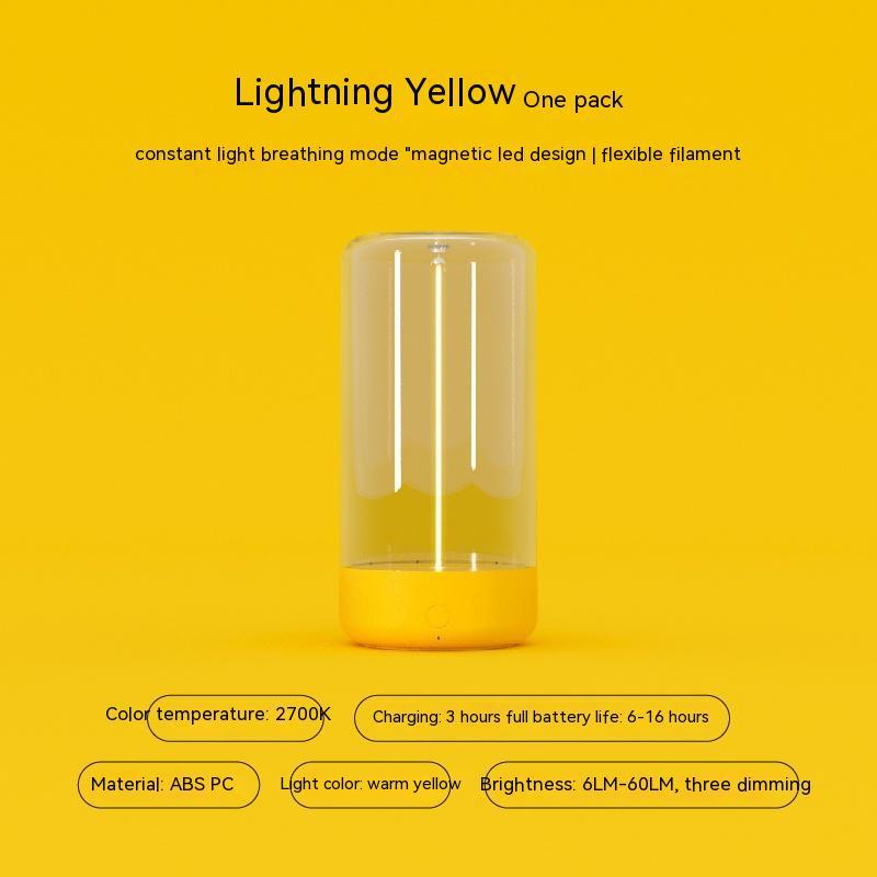 Nueva luz de camping LED recargable tipo C, portátil, nocturna, con alta transparencia y anticaída, luz de ambiente creativa