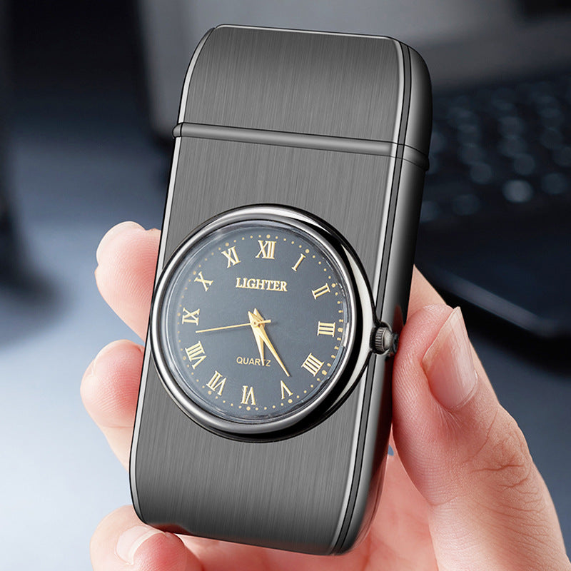 Encendedor de cigarrillos electrónico multifuncional creativo personalizado con forma de reloj, todo en uno, multiusos, con luz LED intermitente, regalo.