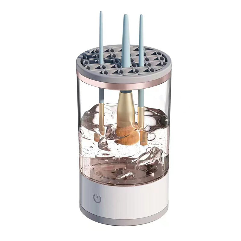 Herramienta de limpieza de brochas de sombra de ojos para mujeres, limpiador eléctrico portátil de brochas de maquillaje con carga USB, limpiador automático de brochas de cosméticos