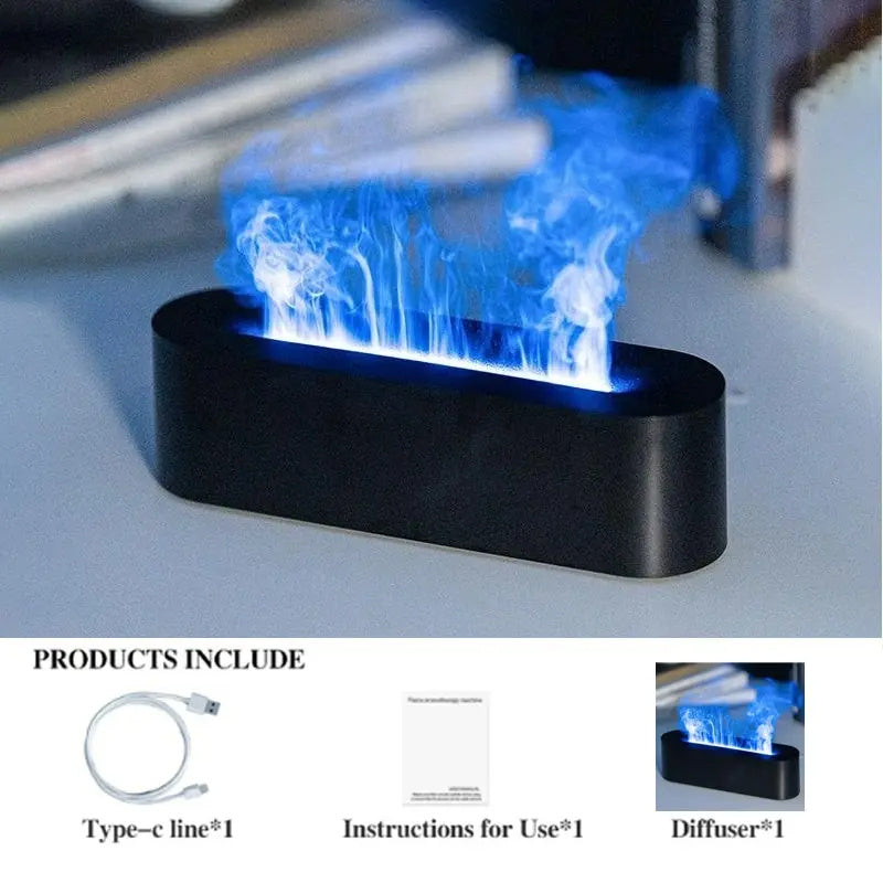 Difusor de aroma de llama, humidificador de aire, pulverizador ultrasónico de niebla fría, lámpara de aceite esencial led, difusor de fuego realista