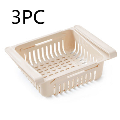 Cesta organizadora extensible para frigorífico, caja de almacenamiento multifunción para frigorífico de cocina