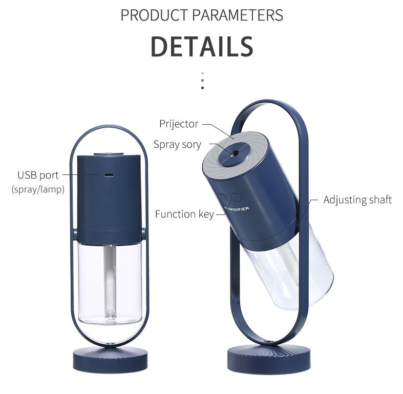 Humidificador de aire USB Magic Shadow para el hogar con luces nocturnas de proyección, generador de niebla ultrasónico para coche, minipurificador de aire de oficina