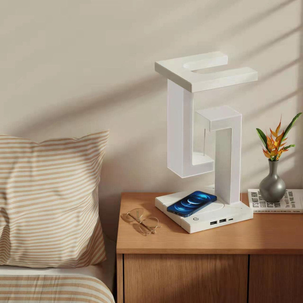 Lámpara de suspensión de carga inalámbrica creativa para smartphone, lámpara de equilibrio flotante para el hogar y el dormitorio