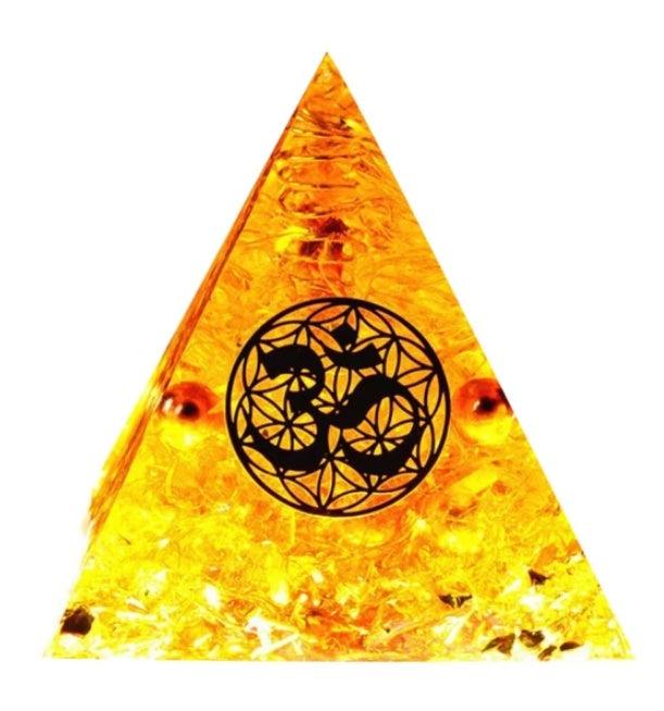 Torre de Energía de Grava de Cristal Natural con Decoración de Pirámide