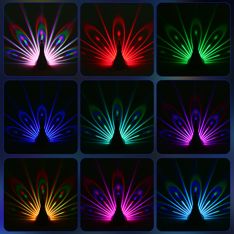 Lámpara de pared Pavo Real, Iluminación ambiental colorida, Atmósfera moderna creativa, Cuerpo 3D, Iluminación animal Lustre para dormitorio