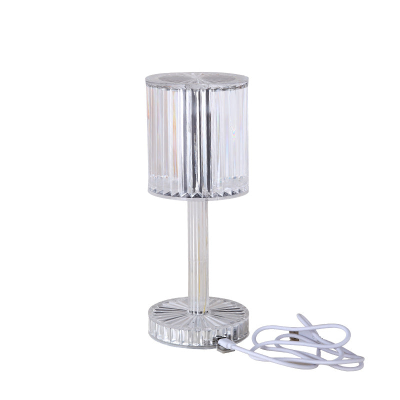 Lámpara de mesa de cristal nueva para decoración de hotel, diamante romántico, LED cálido para decoración del hogar, regalo romántico, luz de noche