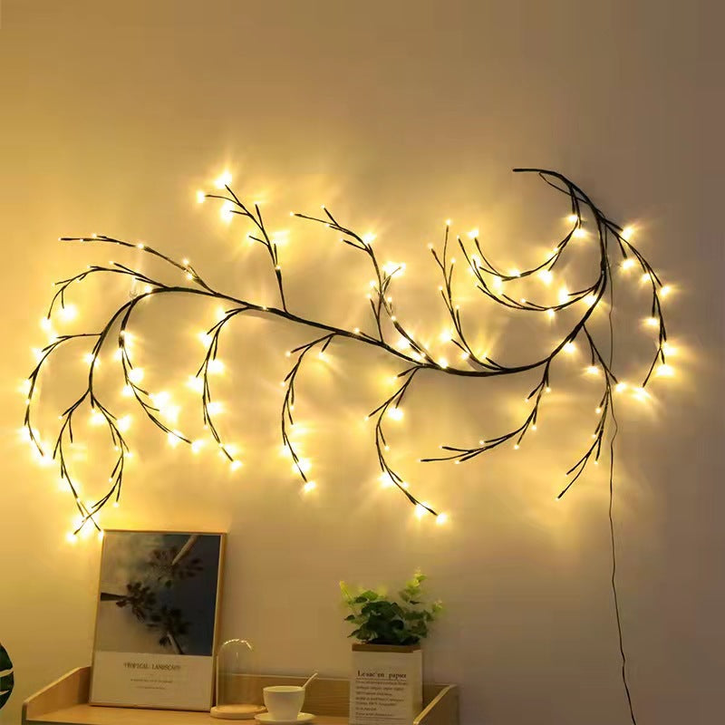 Enredaderas con luces Guirnalda navideña Luces flexibles DIY Ramas de sauce Luz LED para decoración de paredes de habitaciones y bodas