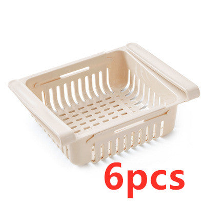 Cesta organizadora extensible para frigorífico, caja de almacenamiento multifunción para frigorífico de cocina