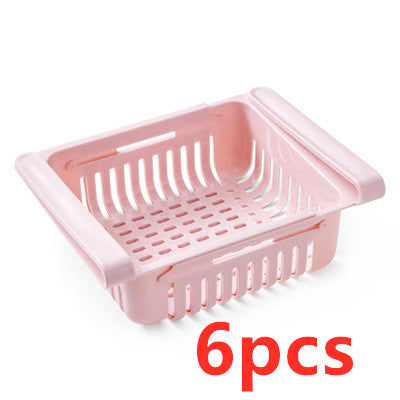 Cesta organizadora extensible para frigorífico, caja de almacenamiento multifunción para frigorífico de cocina
