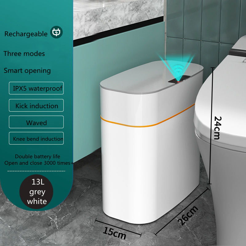 Bote de Basura Inteligente con Tapa para Dormitorio y Sala de Estar, Caja de Almacenamiento de Cocina, Bote de Basura con Inducción, Caja Pequeña para Coche, Cubo de Basura Inteligente Automático, Contenedor de Basura Inteligente