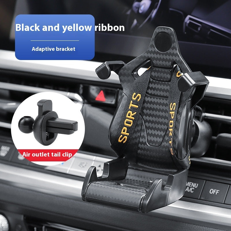Soporte para teléfono de coche con forma de asiento de carreras, clip para teléfono móvil con ventilación de aire, rotación de 360 grados, soporte para teléfono celular para interior de coche