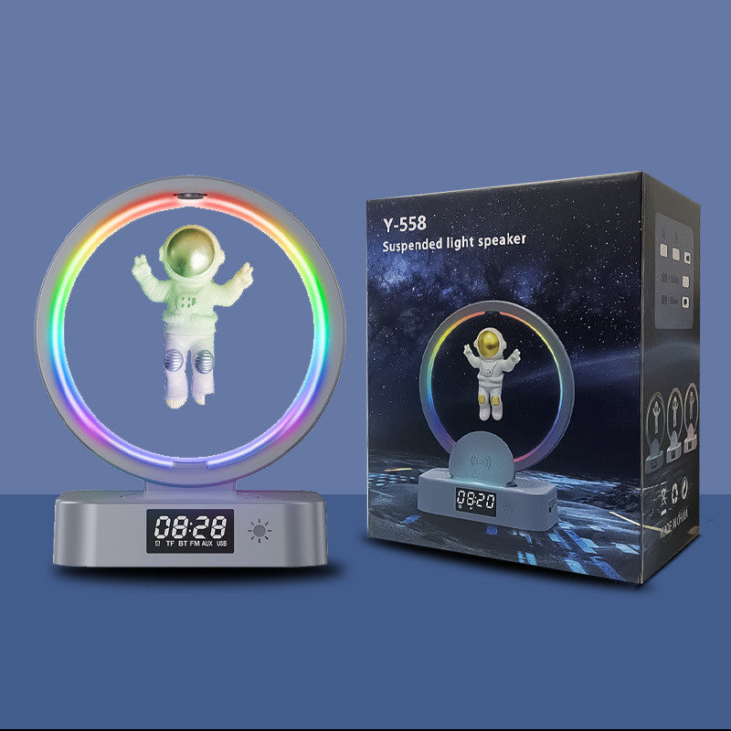 Altavoz Bluetooth de levitación magnética Astronauta Hogar RGB Mini Radio TWS Caja de sonido Subwoofer inalámbrico para exteriores TF AUX USB