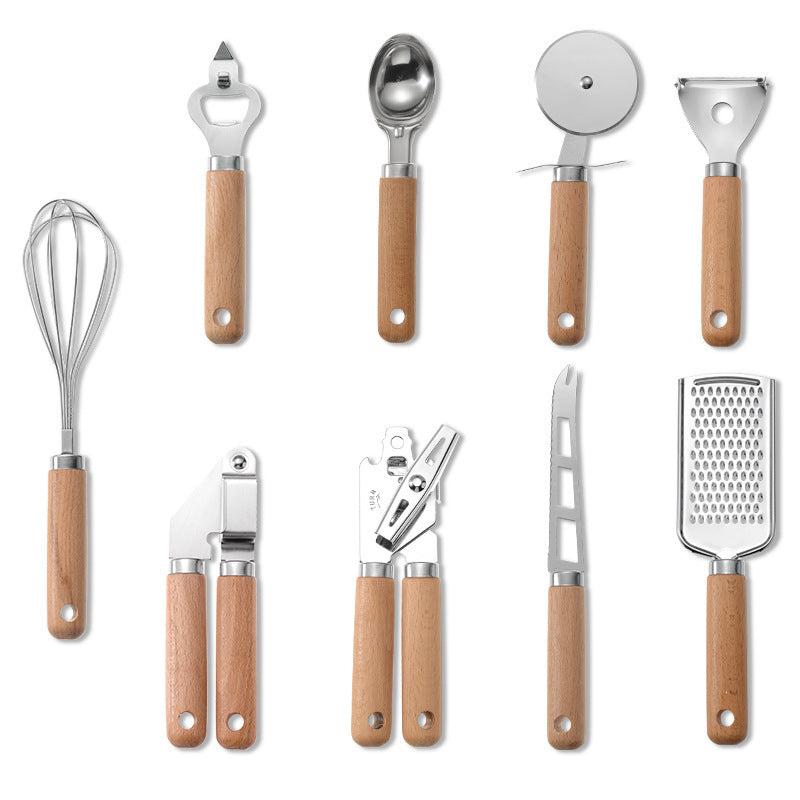 Artilugio de cocina creativo con mango de madera