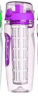 Botella de agua con infusor de frutas de 32 onzas, botella de agua de frutas de plástico sin BPA, botellas de agua deportivas con infusor de frutas, botella de jugo, coctelera, botella de agua