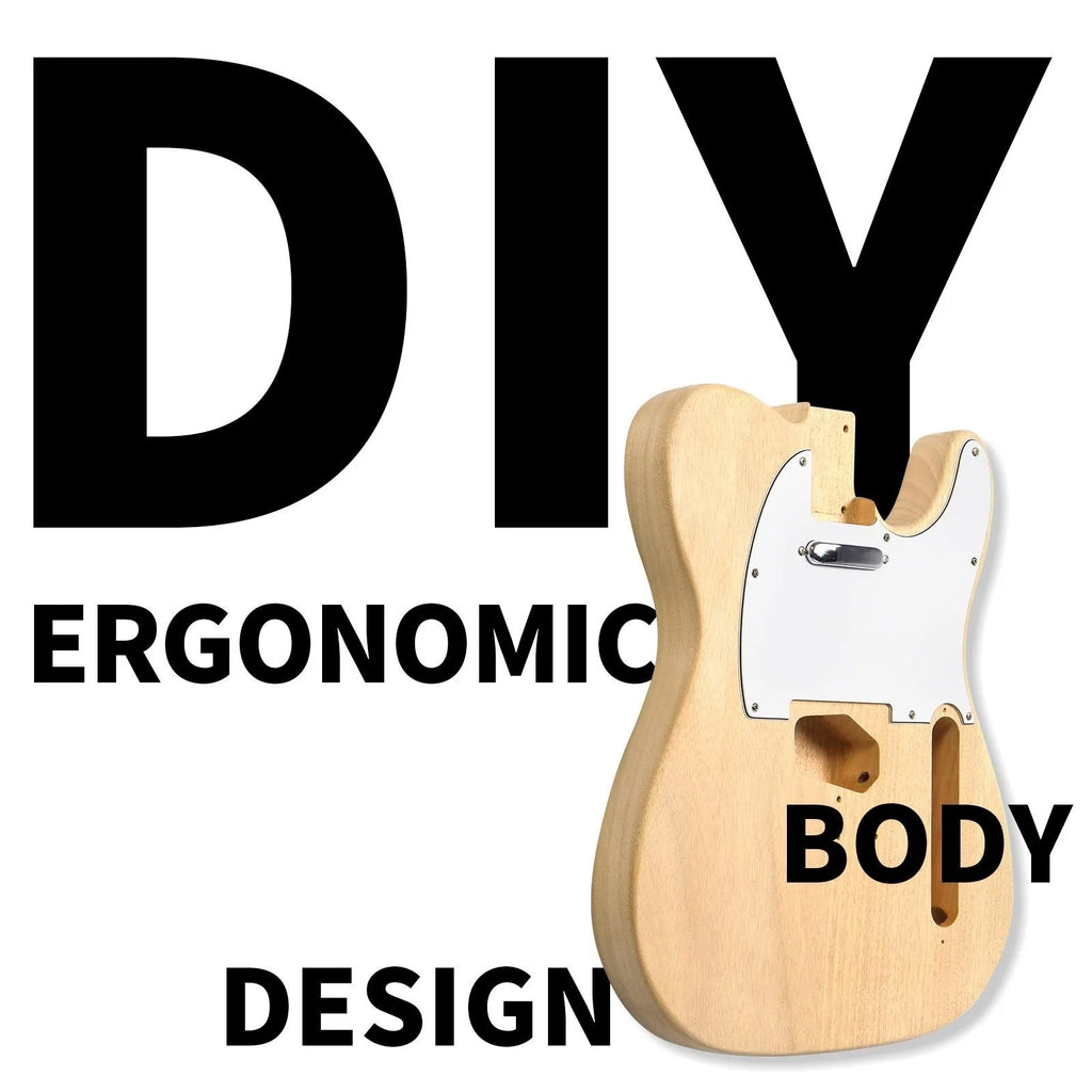 Kit de guitarra eléctrica DIY TL sin terminar Cuerpo de caoba Mástil de arce