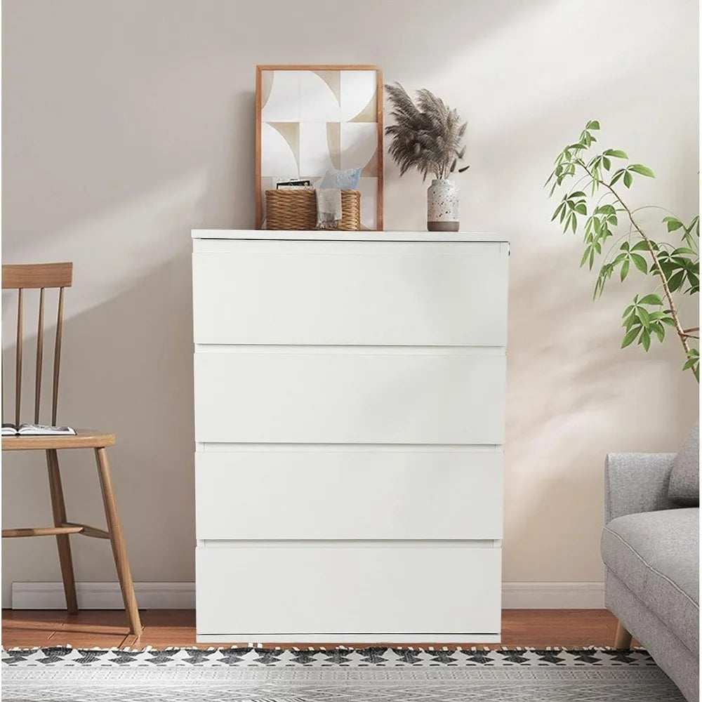 Bedroom Cabinet 4-Drawers Dresser Chest of Drawers Bedside Storage Organizer