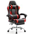 Silla de carreras ergonómica JHK para juegos, giratoria, ajustable, de cuero PU, con reposacabezas y soporte lumbar para oficina, computadora, sala de estar