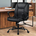 Silla de Oficina para Ordenador, Piel Sintética, Silla Ejecutiva Ergonómica de Escritorio, Altura Ajustable con Ruedas y Reposabrazos, Giratoria