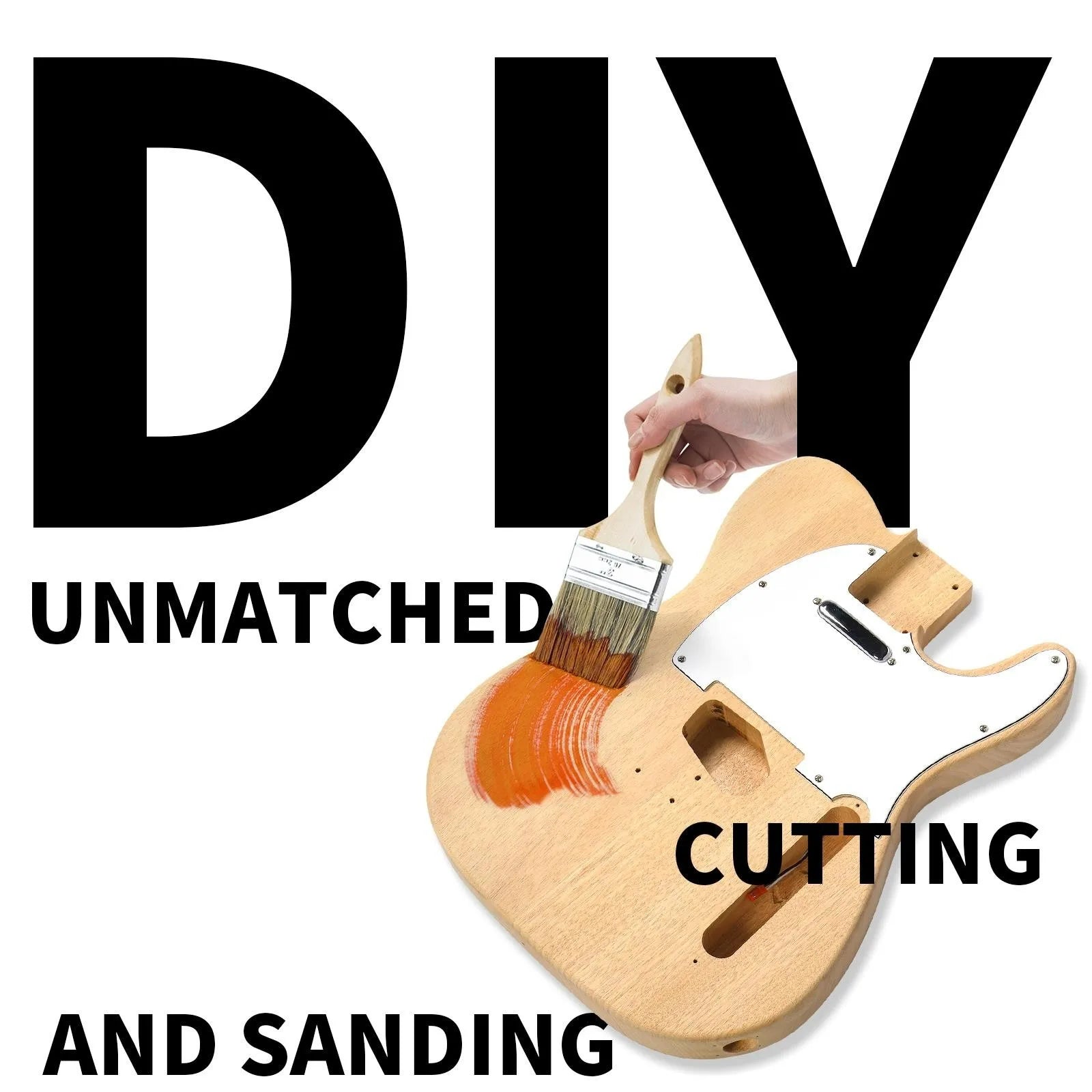 Kit de guitarra eléctrica DIY TL sin terminar Cuerpo de caoba Mástil de arce