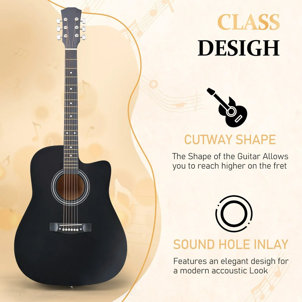 Paquete de guitarra acústica para principiantes de 41 pulgadas - Kit de iniciación