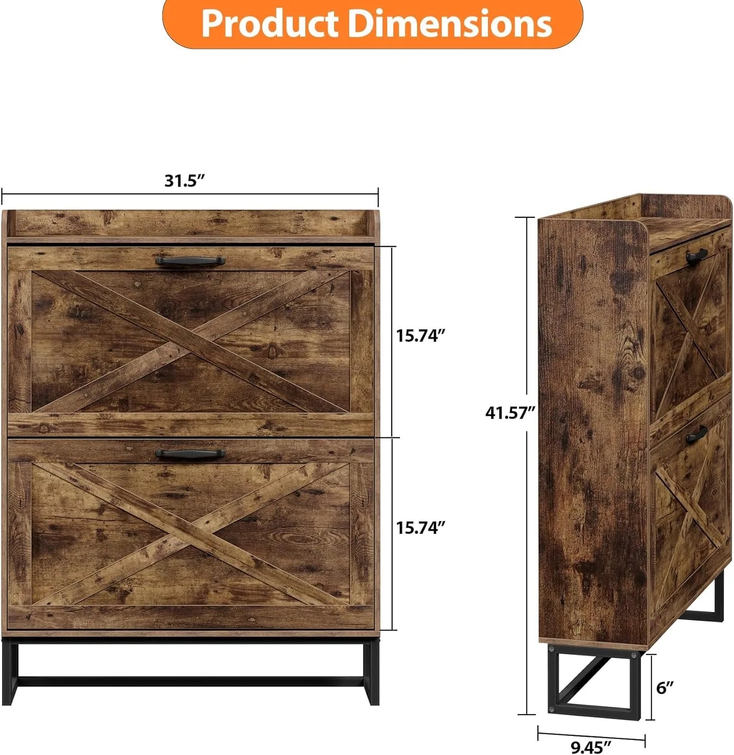Shoe Cabinet with 2 Flip Drawers, Hidden Shoe Storage Cabinet for Entryway, Narrow Shoe Rack, Freestanding Slim Shoe