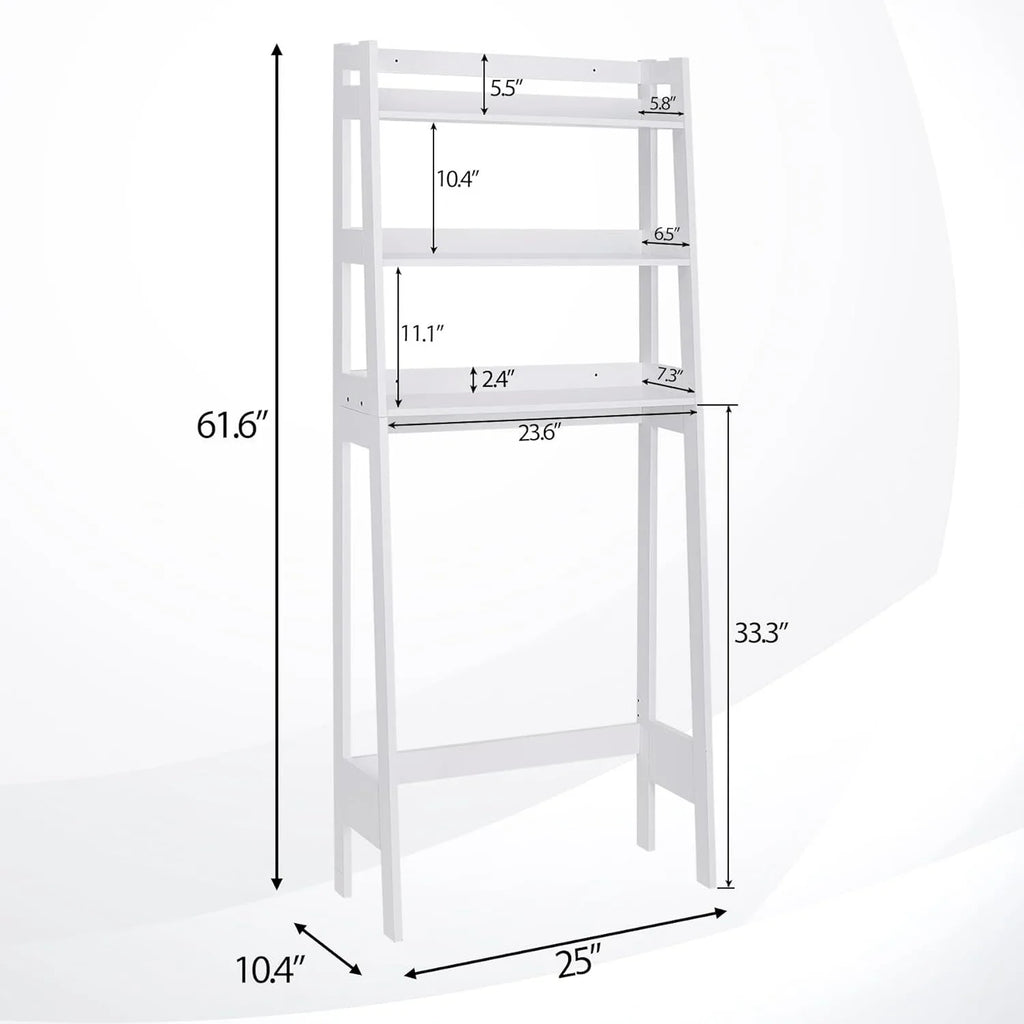 Estantería de almacenamiento para baño de 3 niveles sobre el inodoro, estante organizador de baño de madera independiente con estantes para lavandería