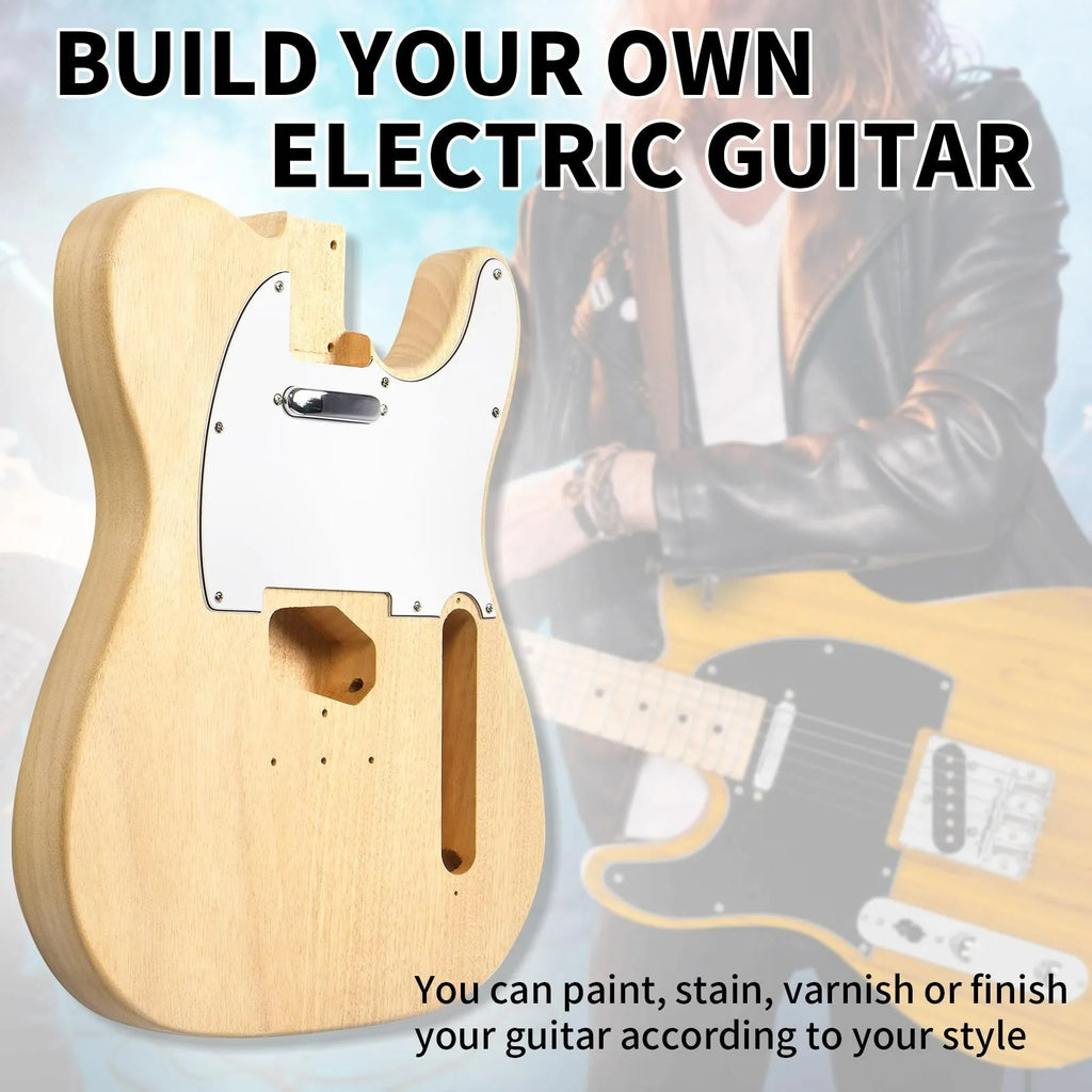 Kit de guitarra eléctrica DIY TL sin terminar Cuerpo de caoba Mástil de arce