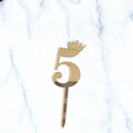 0-9 Crown Number Happy Birthday Cake Topper Gold Acrylic Wedding Party Cupcake Toppers for Baby Shower Gift Dessert Decoration