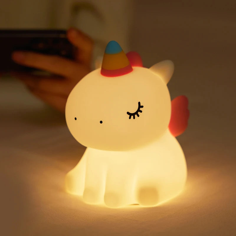Luz Nocturna de Conejo de Cara Grande, Lámpara Suave de Silicona con Dibujos Animados de Conejo, Luz Nocturna Táctil, Luz para Dormir para Niños, Regalo de Decoración de Habitaciones