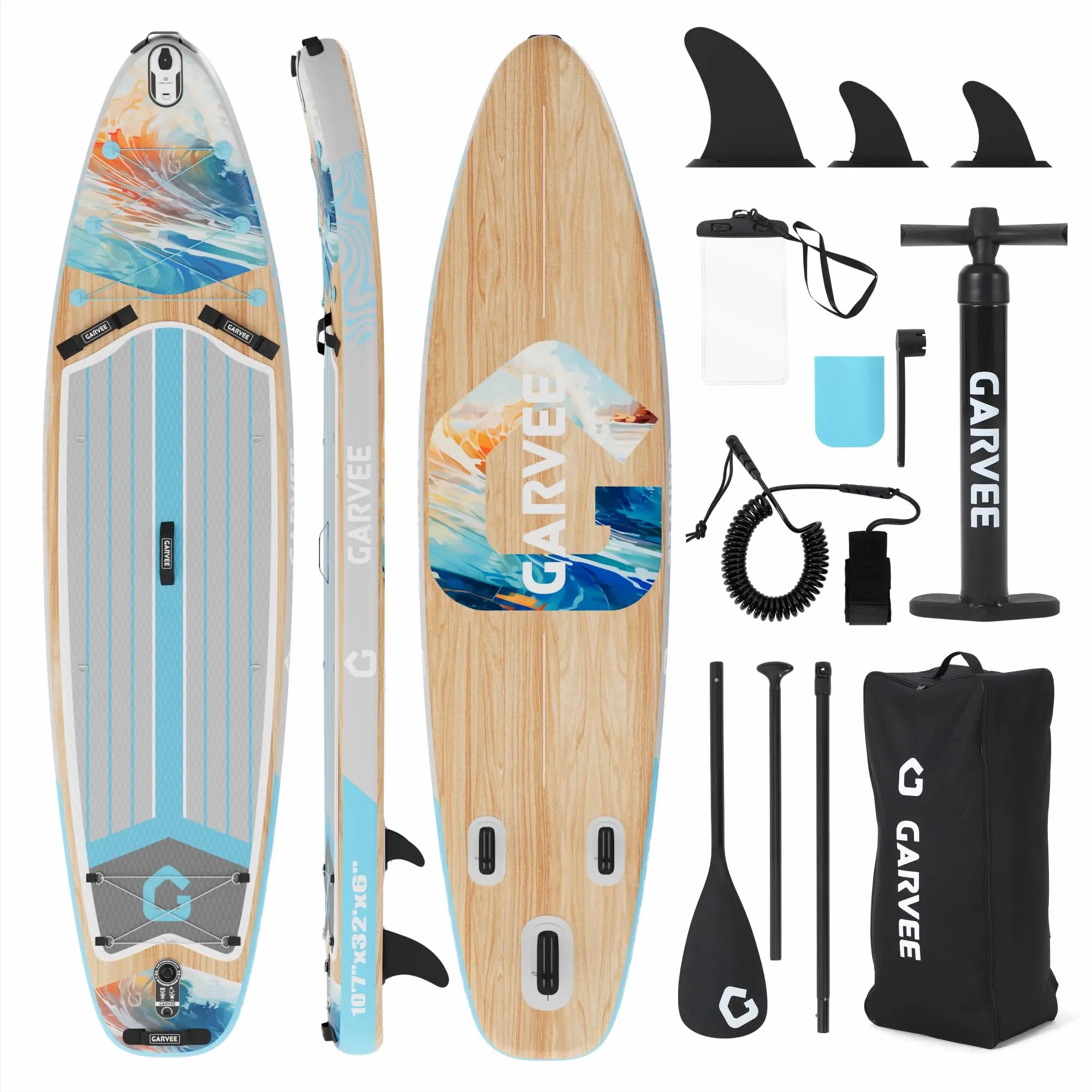 10.6 Ft Inflatable Stand Up Paddle Board 450LBS Capacity Wide SUP With Premium Accessories Camera Mount Non-Slip Deck Backpack