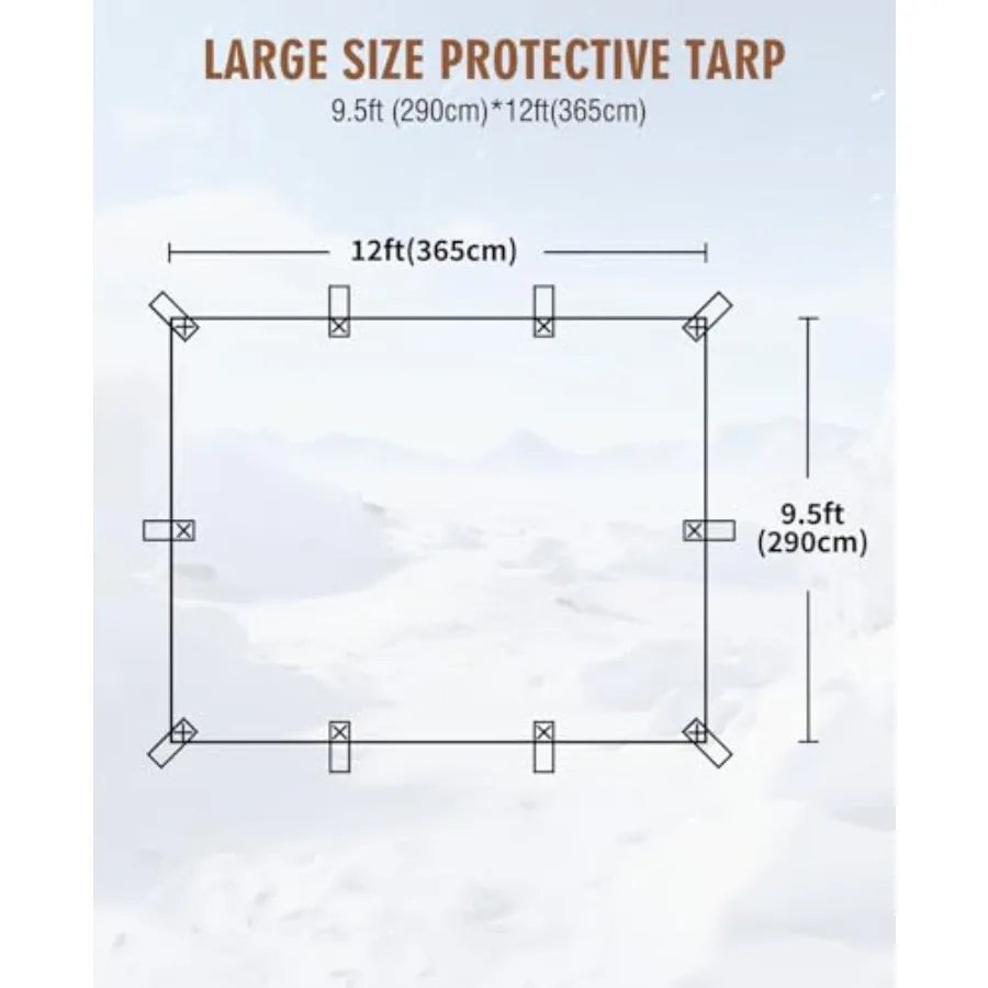 Lona Impermeable de Servicio Pesado de 20 Mil con Lazos Reforzados de Cincha Lona Multiusos de Tela Oxford para Leña Techo Cámper