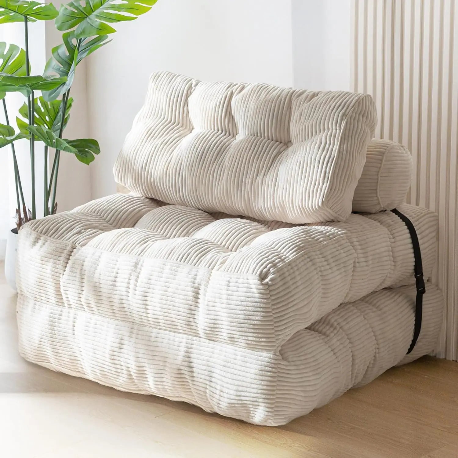 Sofá Cama Plegable, Sillón Cama Convertible con Almohada, Colchón Plegable, Sillón Cama Plegable Portátil, Sofá de Suelo Cómodo