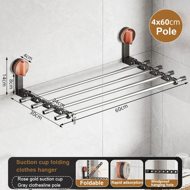 Colgador de Ropa de Pared Tendedero Retráctil Perchero de Pared Colgador de Ropa para Armario