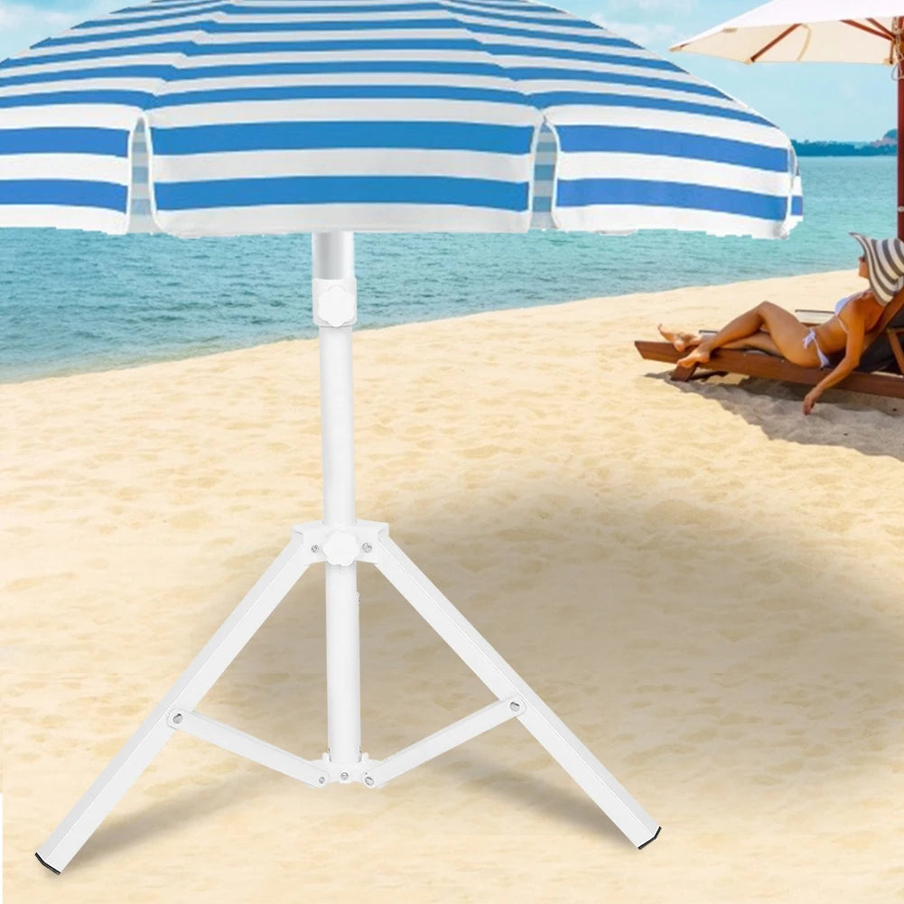 Soporte para sombrilla de jardín, trípode de hierro plegable, base de soporte para sombrilla de playa, jardín, camping, pesca