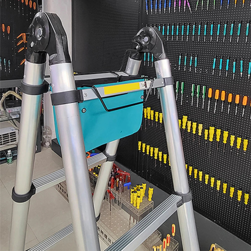 Bolsa de herramientas para escalera telescópica, bolsa portátil para herramientas multiusos, bolsa de almacenamiento de herramientas para escalera de tijera, organizador de herramientas Oxford impermeable
