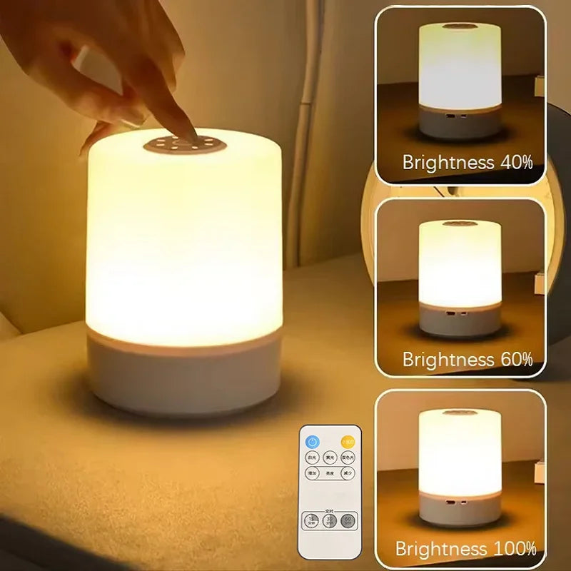 Luces de noche LED regulables para mesita de noche, lámparas de noche de carga para escritorio, iluminación decorativa para dormitorio, lámparas de mesa LED táctiles para lectura