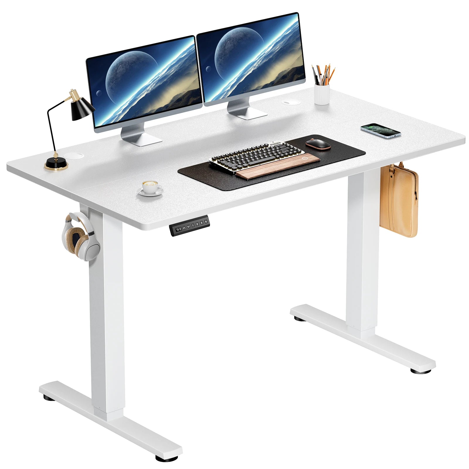JHK Escritorio Eléctrico de Altura Ajustable 40x24 Pulgadas Escritorio de Pie para Computadora Estación de Trabajo Ergonómica para Sentarse y Ponerse de Pie