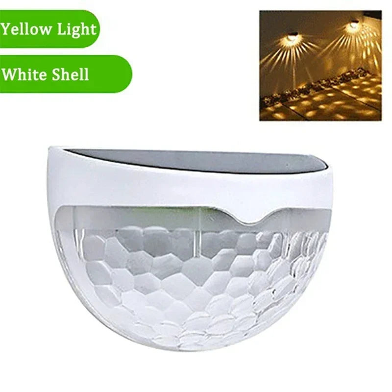 10 luces solares LED, lámparas de pared para exteriores, lámparas de jardín de energía, lámpara de valla solar impermeable, luz LED de guirnalda para decoración navideña
