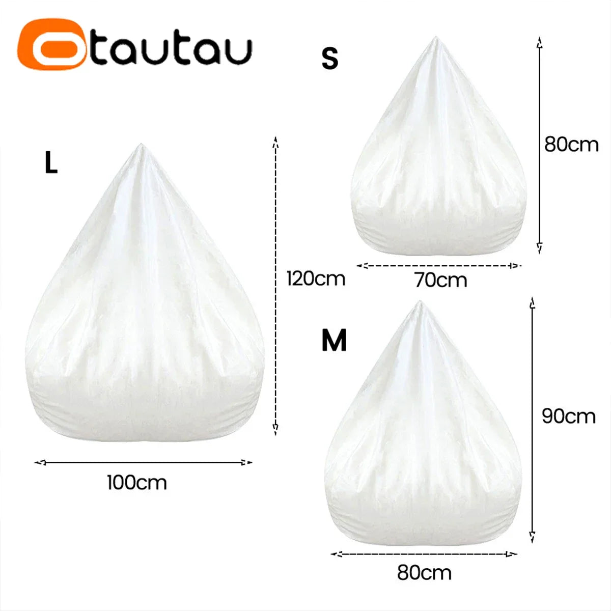 OTAUTAU Replacement Pouf Mesh Inner Liner Cover Without Filling Removable Washable Lazy Sofa Insert for Bean Bag Puff Couch Sac