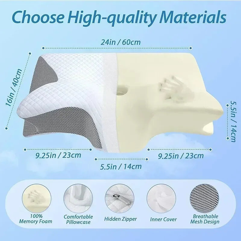 High Quality Memory Foam Cervical Pillow, 2 in 1 Ergonomic Contour Orthopedic Pillow for Neck Pain Support Pillows