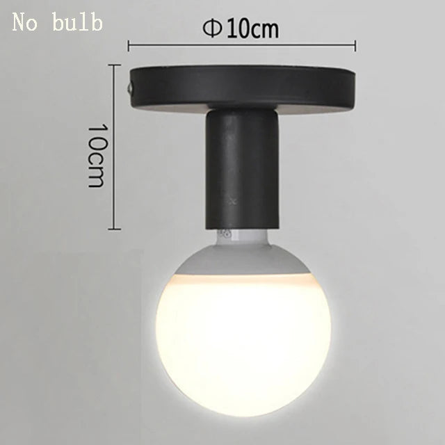 Base de Lámpara Moderna Negra E27 de Hierro Retro Nórdico para Sala de Estar Dormitorio Baño Lámpara de Techo Soporte de Lámpara de Pared