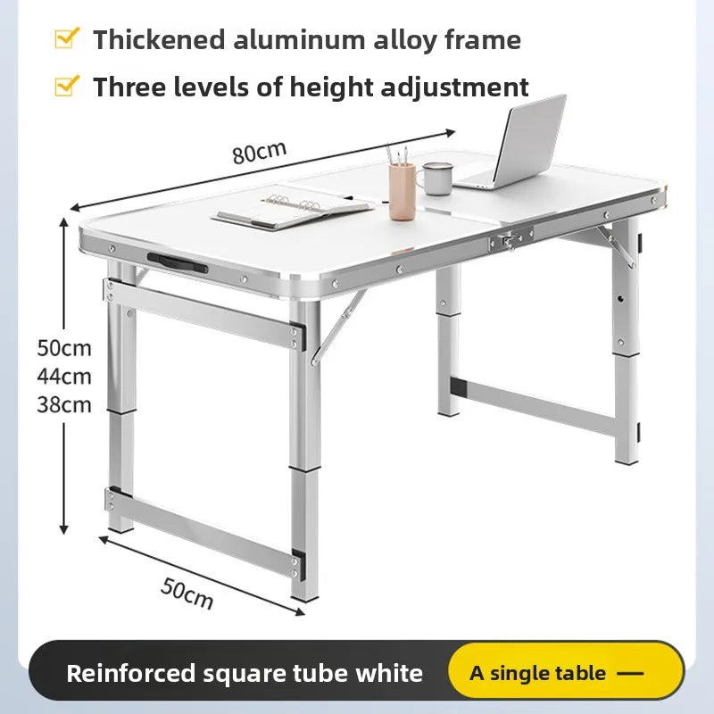 Mesa de pícnic plegable portátil de aleación de aluminio para camping, ligera, con asa de transporte, fácil de montar