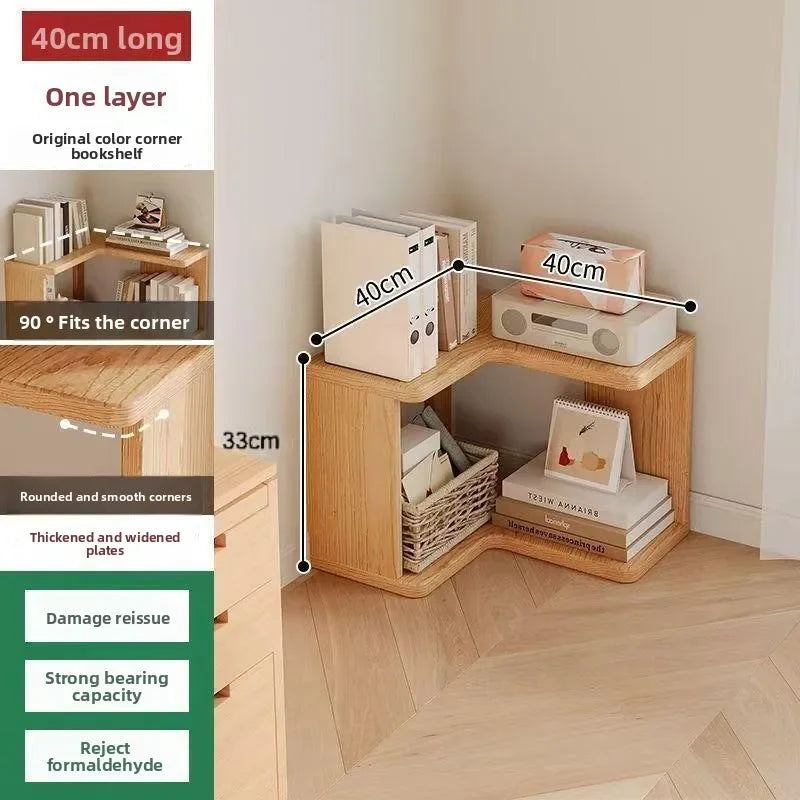 Estantería esquinera de madera maciza Estante de pie Mueble esquinero multicapa Almacenamiento organizador