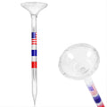 PGM 50 unidades 83mm Tees de Golf de Plástico Copa Grande Transparente con Bandera de EE. UU. Accesorios TE021-A