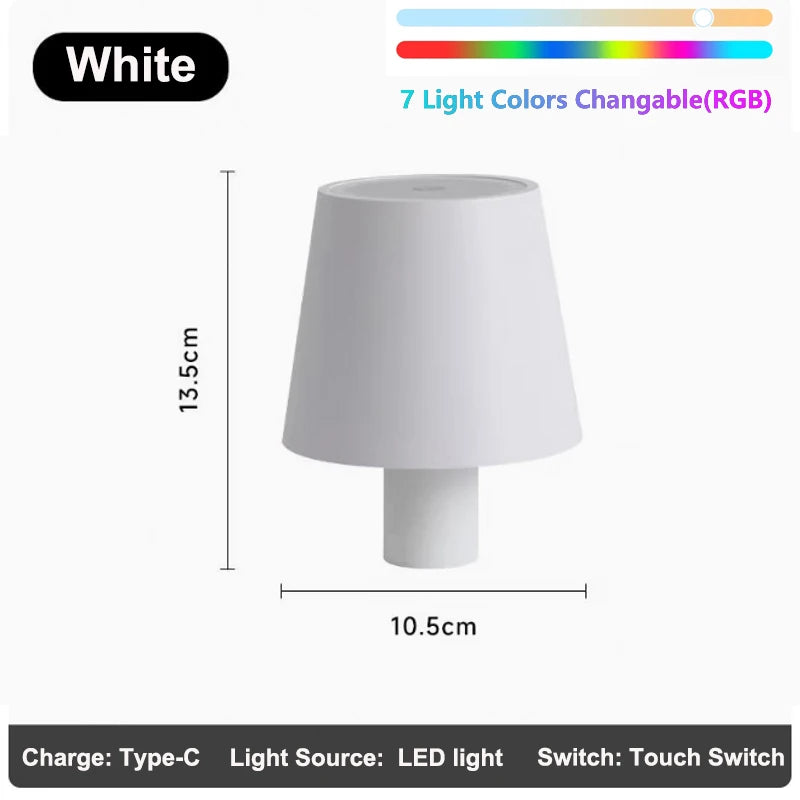 Wine Bottle LED Wireless Table Lamp 2000mAh 7 Colors Dimmable RGB USB Rechargeable Dining Table Lights Beverage Lamp Top touch