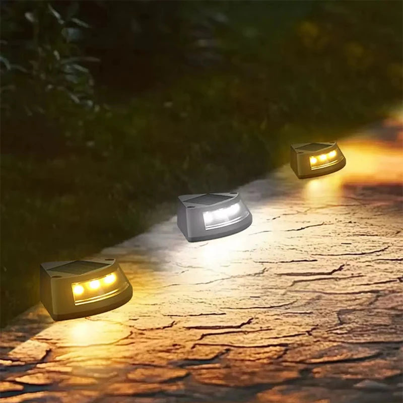 Luces Solares para Escalones Exteriores, Luz de Escalera Impermeable IP65, para Jardín, Porche, Puerta Principal, Patio, Terraza